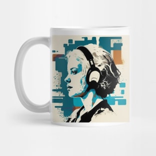 Excessivism Art White Woman Listening Music Mug